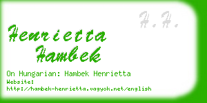 henrietta hambek business card